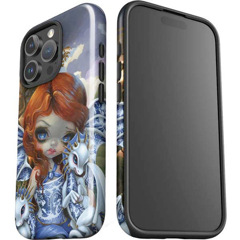 Fairy and Dragons with White and Blue Porcelain Wings by Jasmine Becket-Griffith iPhone 16 Pro Impact Case